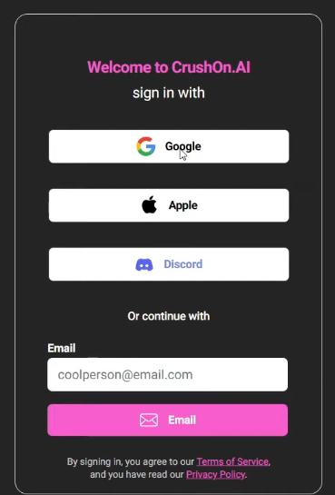 Log In to Your CrushOn AI Account